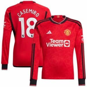 MAILLOT MANCHESTER UNITED DOMICILE CASEMIRO MANCHES LONGUES 2023-2024
