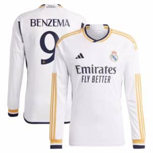 MAILLOT REAL MADRID DOMICILE BENZEMA MANCHES LONGUES 2023-2024
