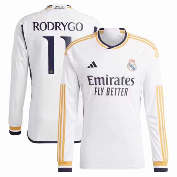 MAILLOT REAL MADRID DOMICILE RODRYGO MANCHES LONGUES 2023-2024
