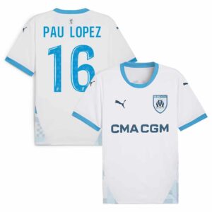 MAILLOT OLYMPIQUE DE MARSEILLE DOMICILE PAU LOPEZ 2024-2025